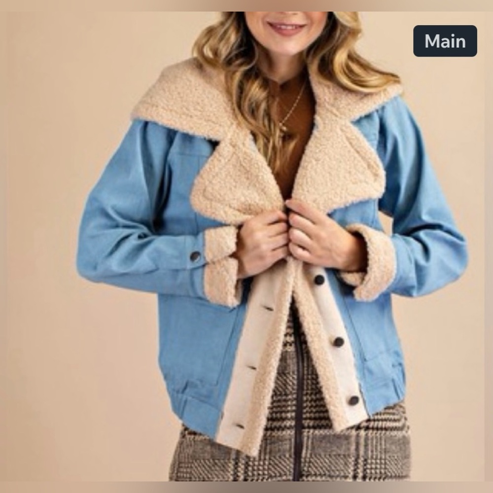Faux Suede & Faux Shearling Trucker Jacket